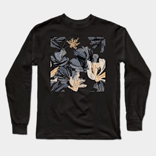 Smoke and Gold Flowers Long Sleeve T-Shirt